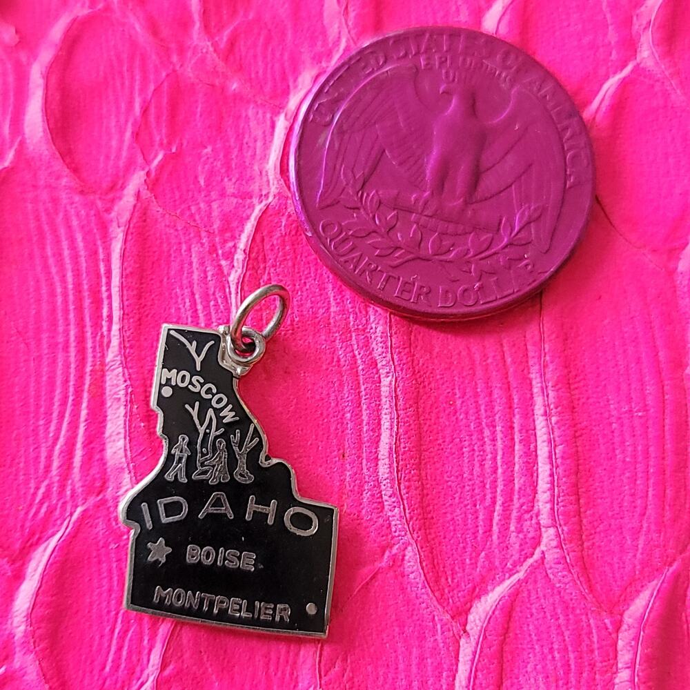 Idaho Enameled Charm, Deadstock Vintage Japan